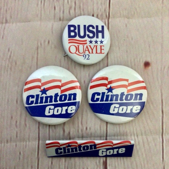 Vintage Bundle of Six Metal Political Buttons - Picture 5 of 5